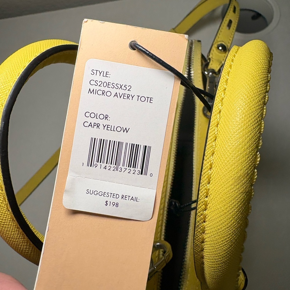 Micro Rebecca minkoff Avery purse YelloW mini crossbody NWT - Picture 7 of 13